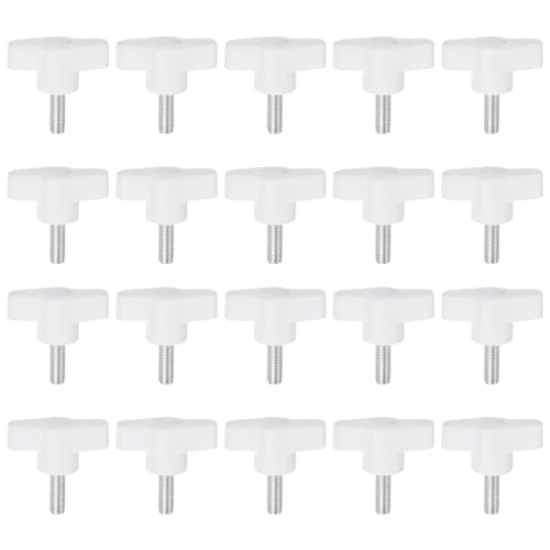 HARFINGTON 20Pcs Wing Knobs M6x16mm Male Thread Plastic Tee Stud Knobs