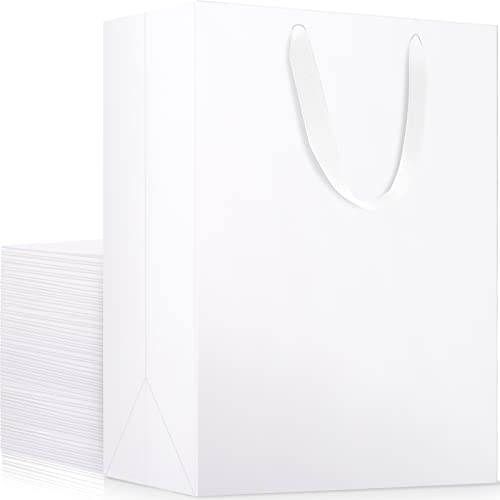 EUSOAR Extra große weiße Geschenktüten, 25 Stück, 30,5 x 15,2 x 40,6 cm, Einkaufstaschen mit Griffen, für Hochzeiten, Bastelarbeiten, Lebensmittel, Boutique, Partygeschenk, Geschäft Cover