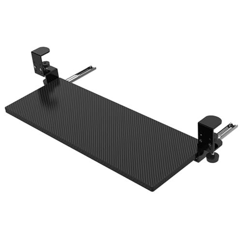 Vassoio per tastiera sotto il tavolo regolabile 55/64/75 cm, supporto a morsetto rimovibile, design ergonomico, si adatta alla maggior parte delle scrivanie, accessorio salvaspazio (colore: B
