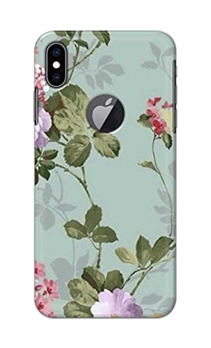 Image of Printed Hard Back Cover Case for Apple iPhone Xs Max Logo View Back Cover (Floral Painting) -1302