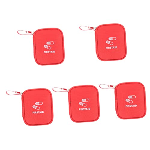 PLAFOPE 5Pcs ミニ ファースト エイド キット アウトドア ファースト エイド キット ファースト エイド キット 用 トラベル ファースト エイド キット ミニ レッド オックスフォ