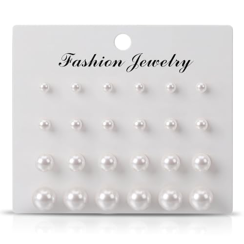 Boucles d'oreilles anti-allergic acier inoxydable perles synthétiques