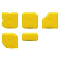 5Pcs Silicone Caulking Tool Set, Grout Sealant Plastic Scraper Kit (Yellow)