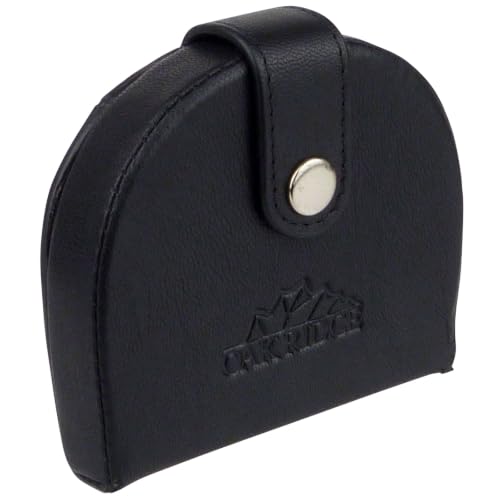 Oakridge Leather Mens Tray Coin Purse Pocket Size - Black