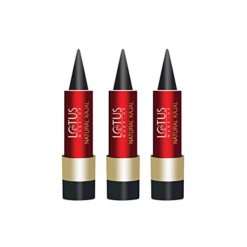 Lotus Herbals Natural Kajal 100% natural & Safe 4 g (Pack of 3)