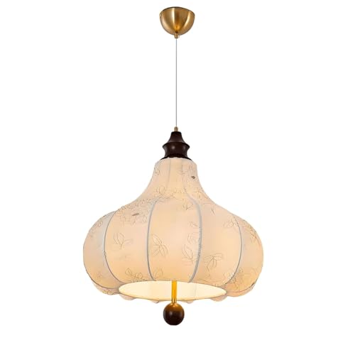 Grand luminaire de plafond suspendu chic en tissu pour chambre