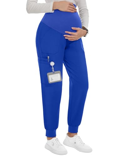 Image of PACBREEZE Women's Maternity Scrubs with 6 Pockets, Workwear Maternity Jogger Scrubs Pregnancy Pants, S-XXL
