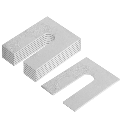 Image of 8 Pack 4 inch x 3 inch Steel Metal Horseshoe Shims for Leveling, 3 /4 inch Slot Shims | 1 /8 inch Thick
