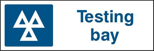 Image of PROFILESIGNS.CO MOT Testing Bay Sign - Garage & MOT Station Signage - Self-Adhesive Vinyl, Rigid PVC, Aluminium - 300x100mm, 450x150mm, 600x200mm