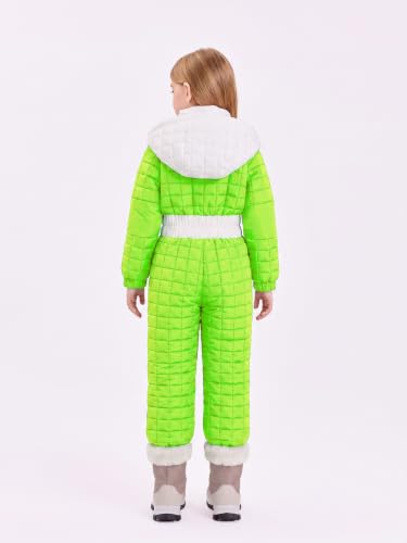 Image of Haloumoning Kid Snowsuit Girls Hooded Waterproof Insulated Ski Suit