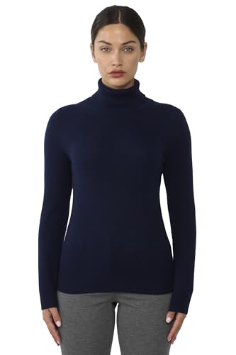 Image of JENNIE LIU Women's 100% Pure Cashmere Long Sleeve Pullover Turtleneck Sweater
