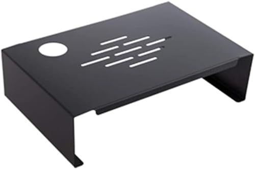 ULOVEJOY パソコン台 卓上 pc ラック 机上 モニター台 モニターラック 卓上 パソコン台 炭素鋼 高さ8cm 耐荷重20kg パソコンラック デスク上置棚 おしゃれ パソコンスタンド 組立不要 (ブラック,S)