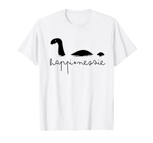 HappiNessie Loch Ness Monster Cute Women Cartoon Graphic Tee T-Shirt