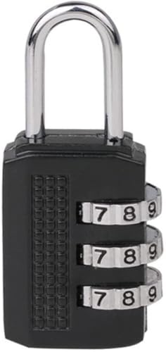 Image of Generic Shackle 3 Digit Combination Lock Outdoor Resettable Waterproof Padlock for Gym Locker Cooler Gate Hasp Cabinet Toolbox - Black, Standard, White