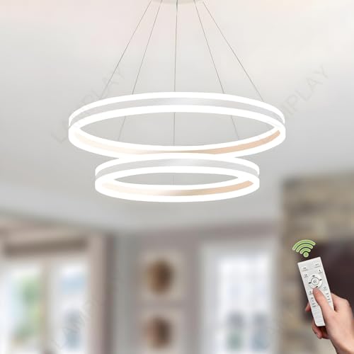 【Dimmerabile】 Potenza=50W. La temperatura del colore può essere commutata tra 3000K-6000K e la luce calda, la luce neutra o la luce fredda possono essere selezionate in base alle diverse occasioni; la luminosità può essere regolata tra il 10%-100% e ha una funzione di memoria, puoi salvare le tue impostazioni preferite. Il paralume in acrilico ad alta trasmittanza è abbinato a un chip LED ad alta luminosità, che consente un maggiore risparmio energetico rispetto alle normali lampade.