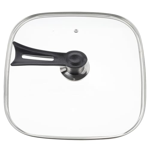 BESTOYARD Tapa de Vidrio para Olla Multifunción Asa Cómoda y Material Resistente de Acero Inoxidable, Adecuado para Uso Doméstico y Utensilios de Cocina