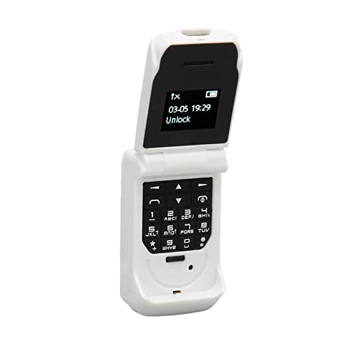 Haofy Téléphone Portable à Clapet, Mini Téléphone à Clapet de 0,66 Pouces 64x48 pour Personnes âgées (Blanc)