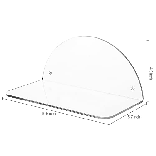 MyGift Clear Acrylic Floating Ledge Shelves with Semi-Circle Frame #TOP21
