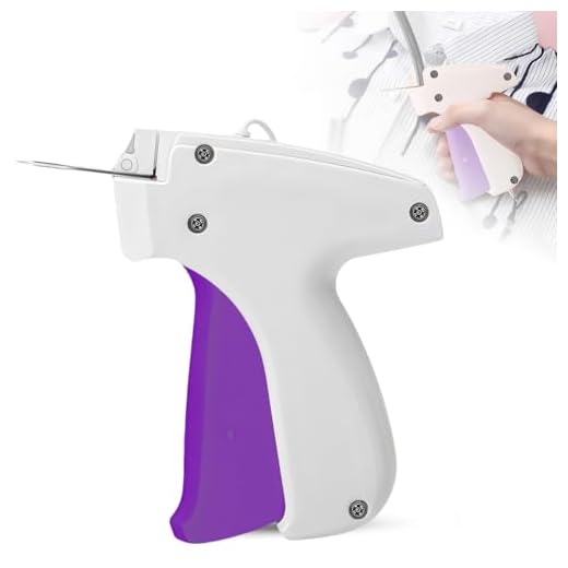 Stitch Gun for Clothes Stitchy Tagging Gun for Clothing Stitchy Quick Clothing Fixer -Includes 1,000 Black Fasteners & 1,000 White Fasteners & 6 Needles(GhostWhite+Purple4)