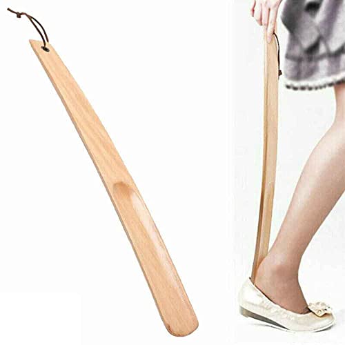 Chausse-pied portable en bois à long manche, long manche, robuste avec corde de suspension, pour les femmes enceintes âgées Cover