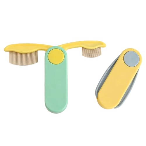 2pcs Foldable Mini Pet Grooming Combs, Fine Straight Row Tooth Face Tools, Portable Travel Fur Removers for Feline and Canine Facial Residue Clearing image 2