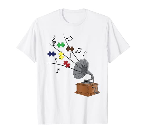 Rompecabezas de música clásica pieza retro autismo conciencia regalo Camiseta