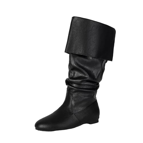 Bottes mi-mollet au design plissé pour femme adepte de confort