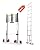 Saker Aluminum Telescoping Extension Ladder, 16.5FT Collapsible Retraction, Lightweight, 330LBS Load Capacity, Portable Multi-Purpose Ladder for Home and Work