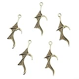 Bulevisiter Dijes de aleación de zinc con alas de murciélago para hacer joyas, juego de 20 colgantes de plata y bronce, colgantes de animales de 13 mm x 31 mm para pulseras, collares y (bronce)