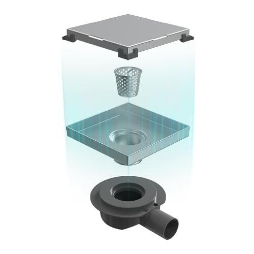 Caniveau de douche EMKE FD366BN à évacuation rapide en chrome 15cm