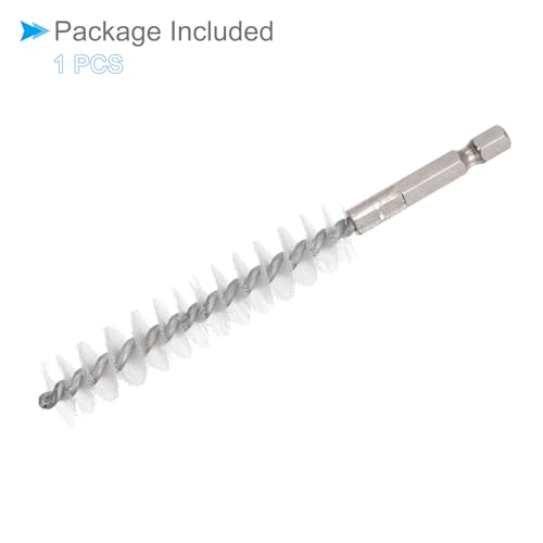 Image of Bore Brush, 15mm Dia 75mm Length, Nylon Twisted Cleaning Wire Brushes with 1 /4 inch Hex Shank - (Applications: for Power Drill)