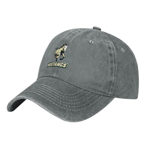 Cal Poly Mustangs Hat Adjustable Baseball Cap Cotton Cowboy Hat, Fashionable for Man Woman Gray
