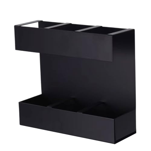 YUPEIUKLI Organizadores de Utensilios de Paja 3 Compartimentos con Respaldo Adhesivo y Orificios de Drenaje para gabinetes de Cocina y encimeras.
