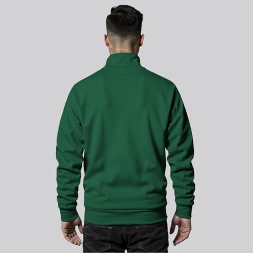 Image of Unisex Stylish Half Zipper Solid Sweatshirt