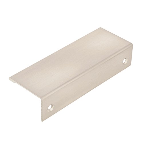Image of Amerock | Cabinet Pull | Satin Nickel | 3-3 /4 inch (96 mm) Center to Center | Edge Pull | 1 Pack | Drawer Pull | Drawer Handle | Cabinet Hardware