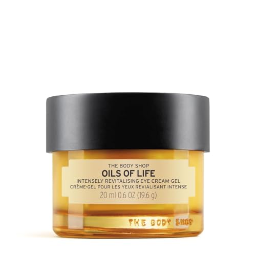 The Body Shop Oils of Life Eye Cream Gel (1x 20ml), Brightening Eye Cream for Dark Circles, Hydrating Under Eye Treatment with Caffeine & Seed Oils, 24hr Moisture, Vegan Formula