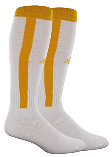 adidas Unisex Rivalry Baseball Stirrup OTC Sock (2-Pair), White/Collegiate Gold, 5-8.5