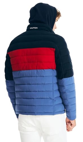 Image of Nautica Men's Reversible Quilted Puffer Jacket -Midweight Mechanical Stretch Winter Coat