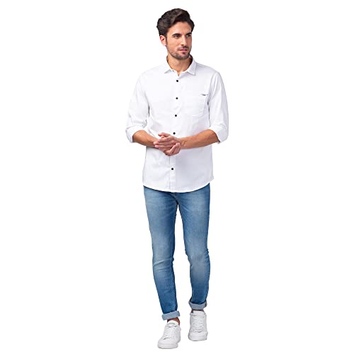 Image of Spykar Men's Regular Fit N /A Full Sleeve Solid Casual Shirts