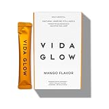 Vida Glow Marine Collagen Powder - Anti Aging Supplement with Collagen Peptides, Promotes Glowing Skin, Strong Nails, Healthy Hair | 30 Servings, Mango Flavor