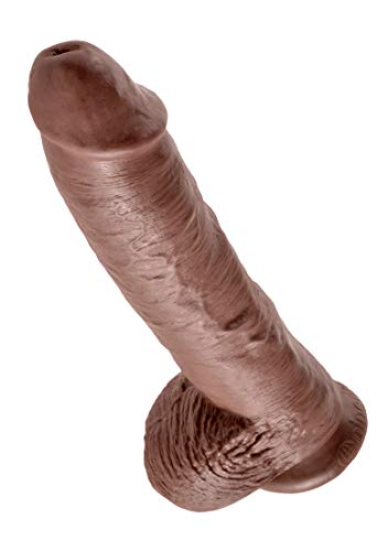 King Cock Pipedream Dildo met testikels met zuignap, bruin, 10 inch - Afbeelding 4