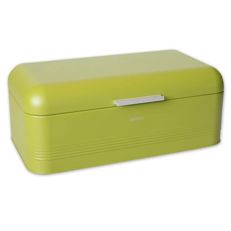 Kela Friscolino Boîte à Pain Métal Blanc Brillant – 25x15x17 Cm, Design Moderne Avec Aération Et Fermeture Silencieuse