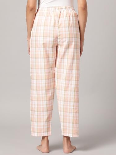 Image of KRYPTIC Women's 100% Pure Cotton Woven Pyjama | Mid Rise Relaxed Fit Full Length Nightwear Pant with Elasticated Drawstring Waistband & Side Pocket | Comfortable Lounge, Sleepwear & Casual Bottom Wear
