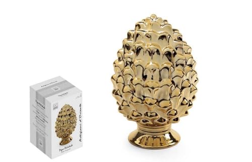 Pigna in ceramica siciliana decorata oro