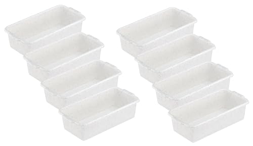 MiraHome Kunststoffwanne 8er Set 0,7L Granit – Universal einsetzbare Wanne aus BPA-freiem Kunststoff – Stapelbare Plastikwanne zur Aufbewahrung – Praktische Haushaltswanne – 20x10x5,5 cm