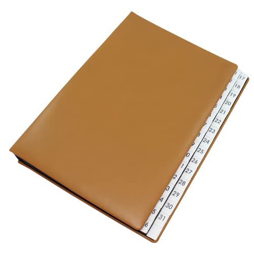 Pupitre dossier intercalaires 1-31 cuir cognac pour classement de documents