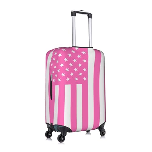 America Flag Pink Universal Stretch Suitcase Cover Carry On Luggage Sleeve Anti Scratch Travel Baggage Protector for Unisex Women Travel X-Large3