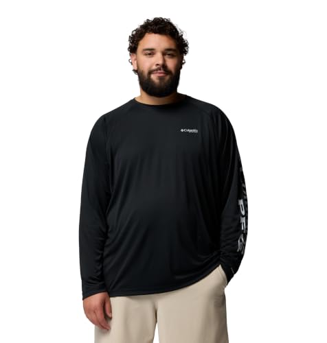 Columbia Terminal Tackle Polo à Manches Longues pour Homme Moyen Black, Cool Grey Logo - 9