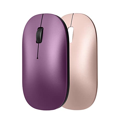 TECKNET Souris sans Fil, Souris d'Ordinateur Mince et Silencieuse avec 3200 DPI, Mini Souris Portable pour Ordinateur PC Macbook Notebook (2 étuis de Remplacement)