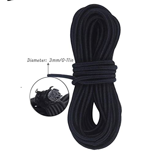 Trism 1/8-Inch (3Mm) 10 Yards Black Heavy Stretch Round String Elastic Cord For Diy Crafting Sewing #TOP1
